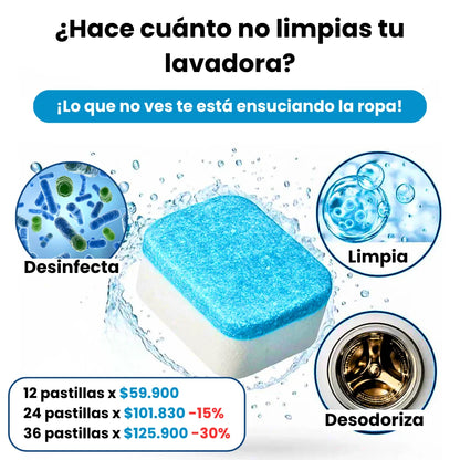 PASTILLAS LIMPIADORAS PARA LAVADORA X12